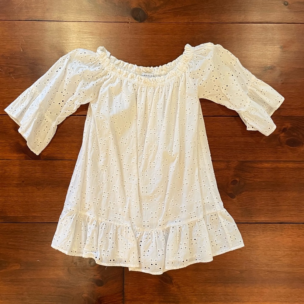 Pampelone white eyelet dress